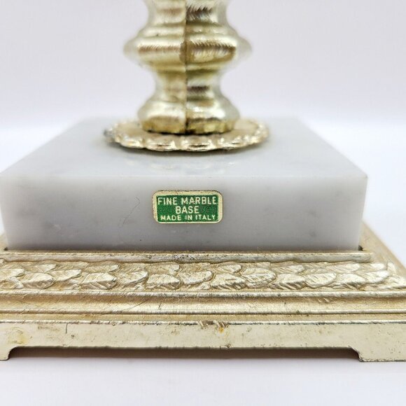 Vtg Dilly Candelabra 5 Arm Gold 12" Candle Stick Holder Marble Base W/ Crystals - Picture 12 of 15